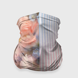 Бандана-труба Цветы за стеклом - полосы с градиентом, цвет: 3D-принт