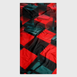 Бандана-труба Кубы геометрии красный и чёрный, цвет: 3D-принт — фото 2