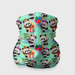 Бандана-труба День рождения панды, цвет: 3D-принт