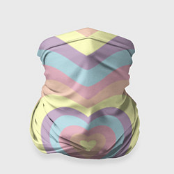 Бандана-труба Сердца пастельные оттенки, цвет: 3D-принт