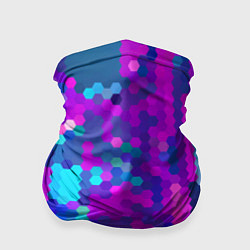 Бандана-труба Шестиугольники неонового цвета, цвет: 3D-принт