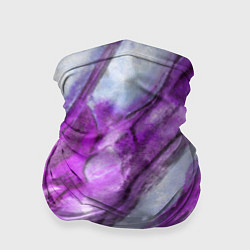 Бандана-труба Рисунок текстуры белого и фиолетового мрамора, цвет: 3D-принт