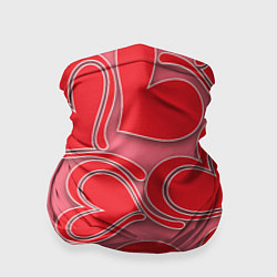 Бандана-труба Love hearts, цвет: 3D-принт