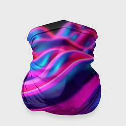 Бандана-труба Фиолетовые неоновые волны, цвет: 3D-принт