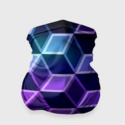 Бандана-труба Неоновые кубы иллюзия, цвет: 3D-принт