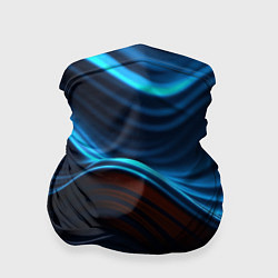 Бандана-труба Синие волны абстракт, цвет: 3D-принт