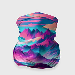 Бандана-труба Горы яркие, цвет: 3D-принт