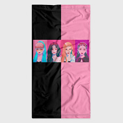 Бандана-труба Группа Black pink на черно-розовом фоне, цвет: 3D-принт — фото 2