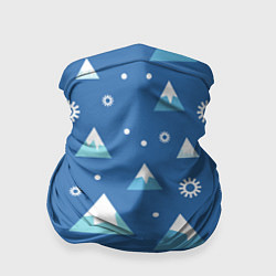 Бандана-труба Снег в горах, цвет: 3D-принт