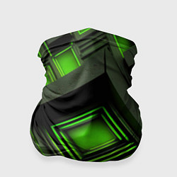 Бандана-труба Неоновые зелёные блоки, цвет: 3D-принт