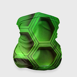 Бандана-труба Объемные зеленые соты, цвет: 3D-принт