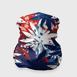 Бандана-труба Цветы в цветах флага РФ, цвет: 3D-принт