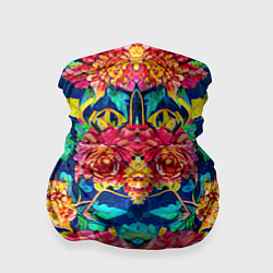Бандана-труба Зеркальный цветочный паттерн - мода, цвет: 3D-принт