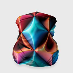 Бандана-труба Разноцветные объёмные ромбы узор, цвет: 3D-принт