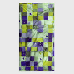 Бандана-труба Ретро квадраты болотные, цвет: 3D-принт — фото 2