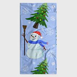 Бандана-труба Снеговики с новогодними елками паттерн, цвет: 3D-принт — фото 2