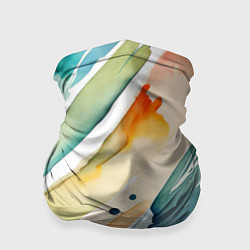 Бандана-труба Цветный акварельные мазки - нейросеть, цвет: 3D-принт