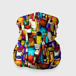 Бандана-труба Кисти и краски художника, цвет: 3D-принт