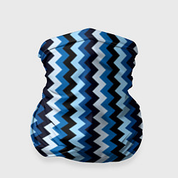 Бандана-труба Ломаные полосы синий, цвет: 3D-принт