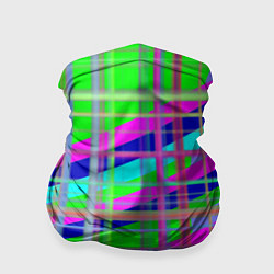 Бандана-труба Неоновые перпендикулярные полосы, цвет: 3D-принт