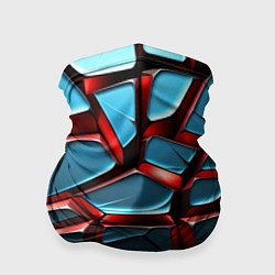 Бандана-труба Синие плиты с красными стеклами, цвет: 3D-принт