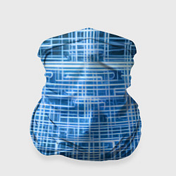 Бандана-труба Синие неоновые полосы киберпанк, цвет: 3D-принт