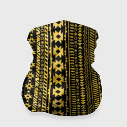 Бандана-труба Африканские узоры жёлтый на чёрном, цвет: 3D-принт