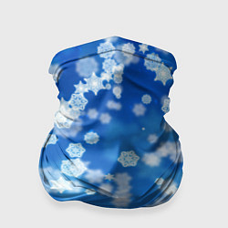 Бандана Декоративные снежинки на синем
