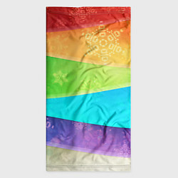 Бандана-труба Абстрактный разноцветный волнистый фон со снежинка, цвет: 3D-принт — фото 2