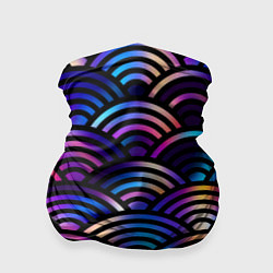 Бандана-труба Разноцветные волны-чешуйки, цвет: 3D-принт
