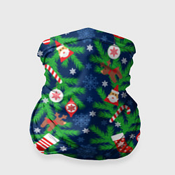 Бандана-труба Новогодние игрушки на ёлке, цвет: 3D-принт