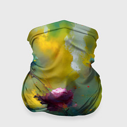 Бандана-труба Абстрактные розы в пятнах краски, цвет: 3D-принт