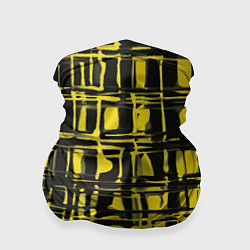 Бандана-труба Смазанная краска чёрная и жёлтая, цвет: 3D-принт