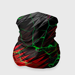Бандана-труба Зелёные трещины узоры, цвет: 3D-принт