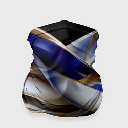 Бандана-труба Синие и белые волны абстракт, цвет: 3D-принт