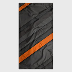 Бандана-труба Оранжевая полоса на сером фоне, цвет: 3D-принт — фото 2