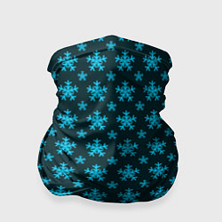 Бандана-труба Паттерн снежинки тёмно-бирюзовый, цвет: 3D-принт