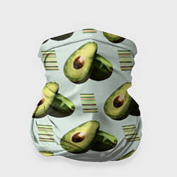 Бандана-труба Авокадо и полосы, цвет: 3D-принт