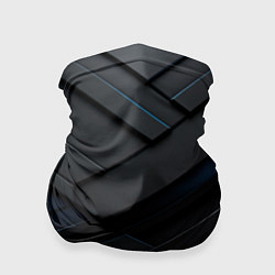 Бандана-труба Голубая неоновая полоса на черном, цвет: 3D-принт