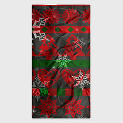 Бандана-труба Рождественские узоры ёлки и снежинки, цвет: 3D-принт — фото 2