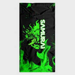 Бандана-труба Samurai green fire toxic, цвет: 3D-принт — фото 2