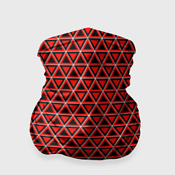 Бандана-труба Красные и чёрные треугольники, цвет: 3D-принт