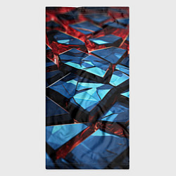 Бандана-труба Синие абстрактные плиты и красное свечение, цвет: 3D-принт — фото 2