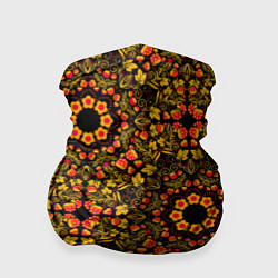 Бандана-труба Хохломская роспись круги из цветов и ягод, цвет: 3D-принт
