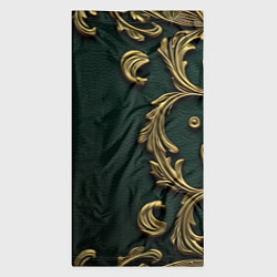Бандана-труба Лепнина золотые узоры на зеленой ткани, цвет: 3D-принт — фото 2