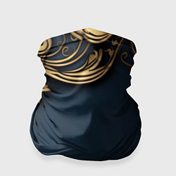 Бандана-труба Лепнина объемные золотые узоры на ткани, цвет: 3D-принт