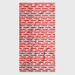 Бандана-труба Маленькие сердечки красный полосатый, цвет: 3D-принт — фото 2