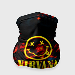 Бандана-труба Nirvana rock огненное лого лава, цвет: 3D-принт