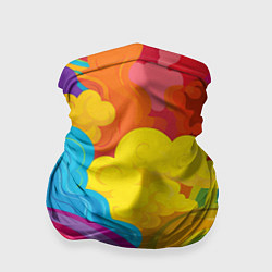 Бандана-труба Радужные яркие волны, цвет: 3D-принт