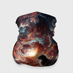 Бандана-труба Кот в облаках космической туманности, цвет: 3D-принт